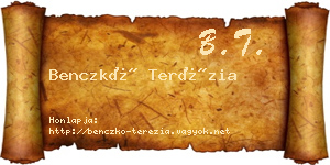 Benczkó Terézia névjegykártya